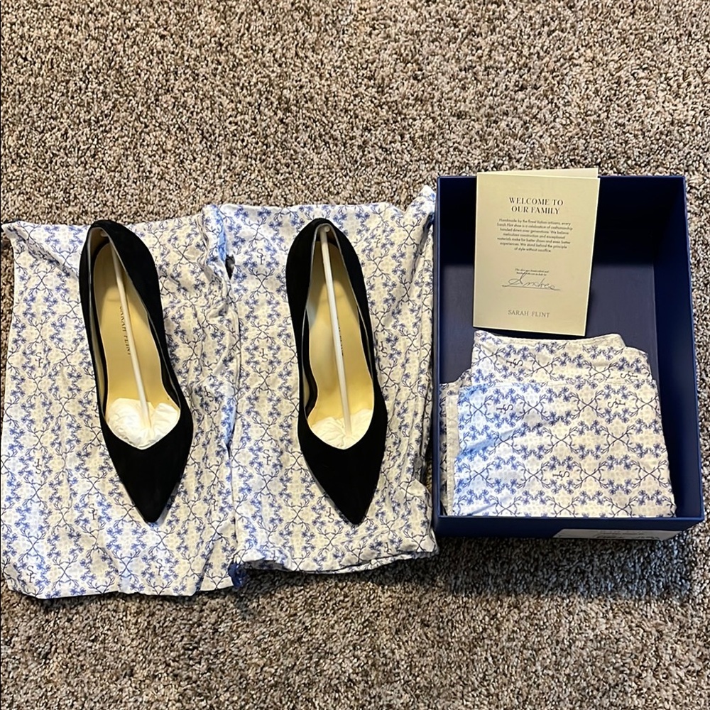 Sarah Flint Black Suede Heels - Perfect Pump 85